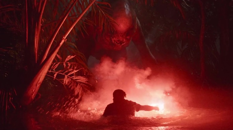 Flare illuminant dinosaure mutant dans la renaissance du monde du jurassique