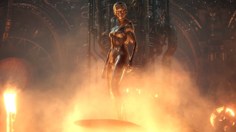 Silver Surfer émergeant de la lave dans les Fantastic Four: First Steps (2025)