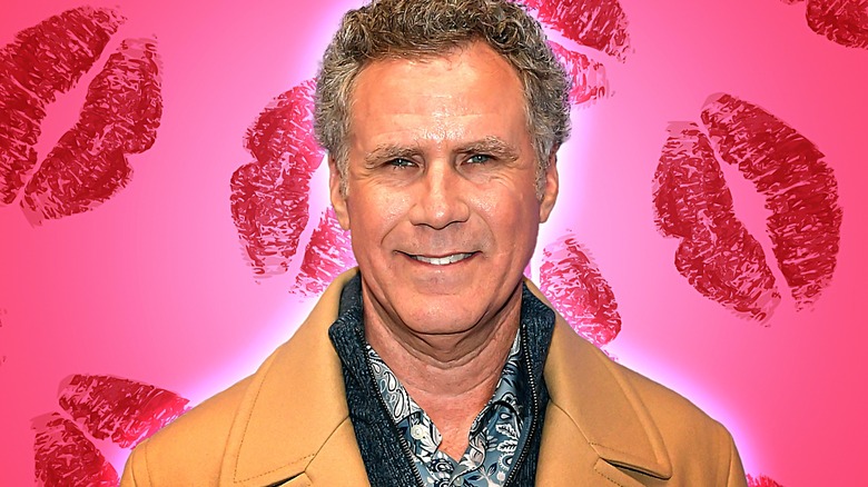 Will Ferrell sur fond de rouge à lèvres