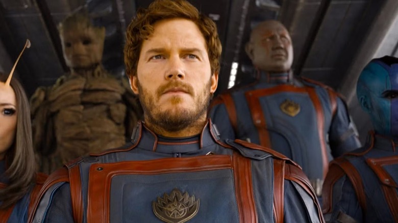Star-Lord sortant de son vaisseau avec les Gardiens de la Galaxie dans Guardians of the Galaxy Vol. 3