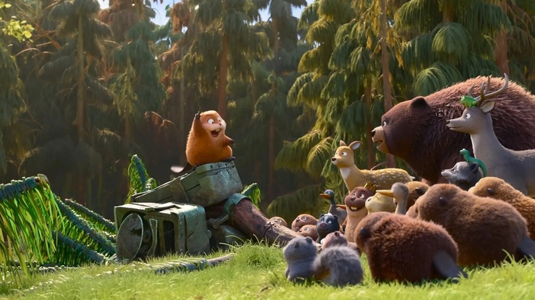 Mabel ralliant ses amis de la forêt dans Hoppers (2026)