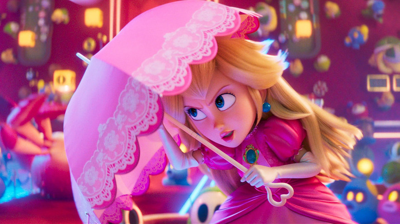 Peach utilise son parapluie comme moyen de défense 
