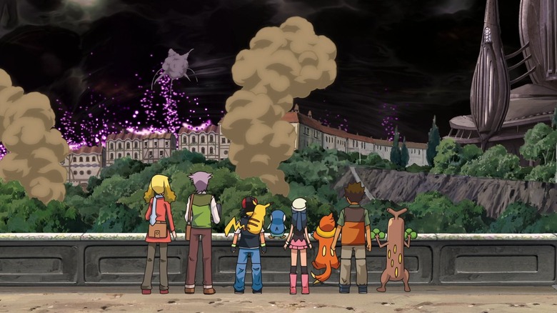 Ash Ketchum et ses amis témoins d'une ville attaquée à 