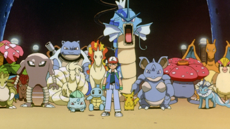 Ash Ketchum se promène avec son armée de Pokémon 