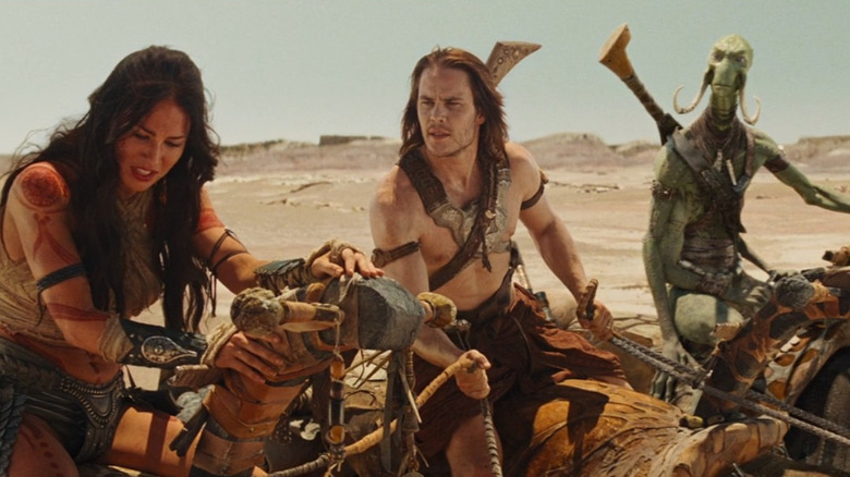 Dejah Thoris, John Carter et Tars Tarkas sur Mars en 