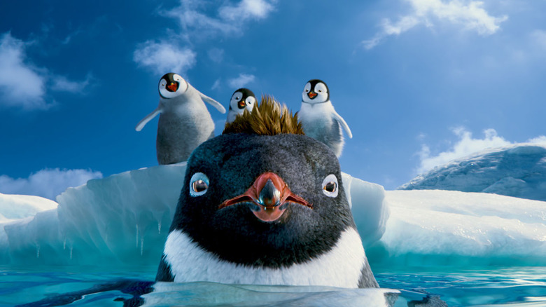 Ramon se cache dans l'eau après avoir été trompé par des bébés pingouins 