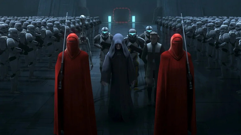 L'empereur Palpatine arrive au centre de clonage de Tantiss dans Star Wars : The Bad Batch (2024)