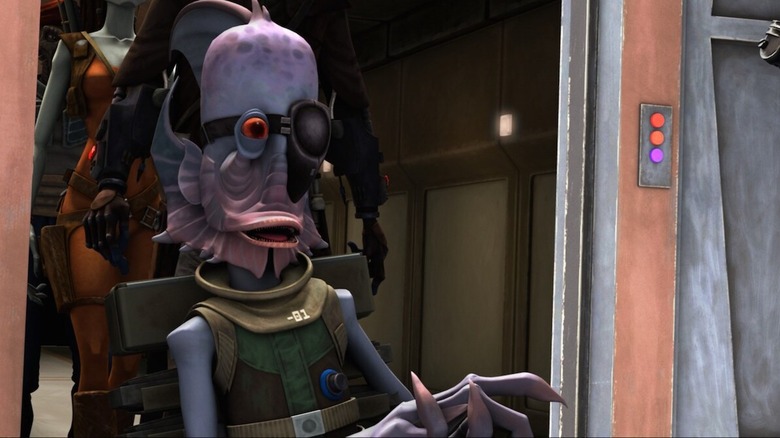 Robonino entrant dans une salle de contrôle dans Star Wars : The Clone Wars (2009)