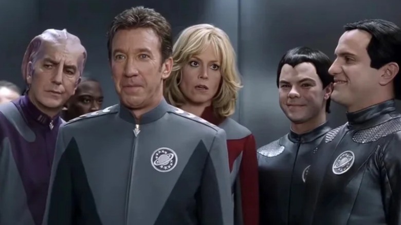 Thermiens souriant à l'équipage du navire dans Galaxy Quest (1999)