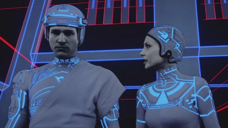 Kevin Flynn coincé dans The Grid dans Tron (1982)
