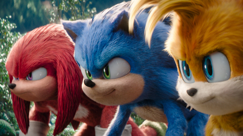 Sonic, Knuckles et Tails font la queue pour une course 