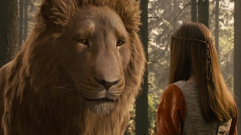 Aslan discute avec Lucy dans Les Chroniques de Narnia : Prinde Caspian (2008)
