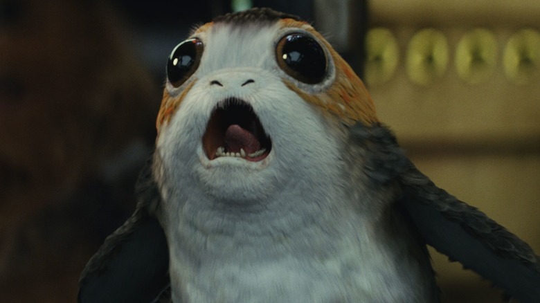 Un Porg beuglant dans Star Wars : Les Derniers Jedi (2017)