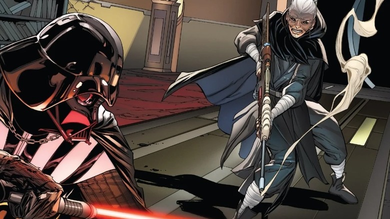 Dark Vador combattant Jocasta Nu dans 