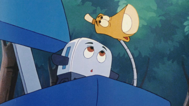 Grille-pain regardant Lampy dans The Brave Little Toaster