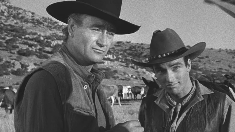 Thomas Dunson aux côtés de Matt Garth dans Red River (1948)