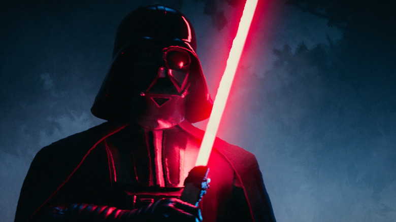 Dark Vador illuminé par son sabre laser rouge dans Star Wars : Maul -- Shadow Lord (2026)