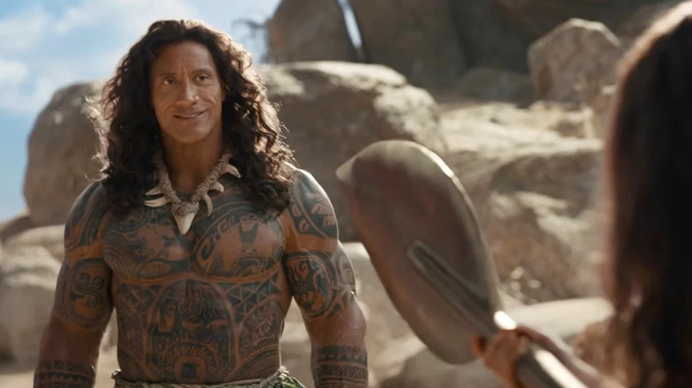 Maui souriant dans Moana (2026)