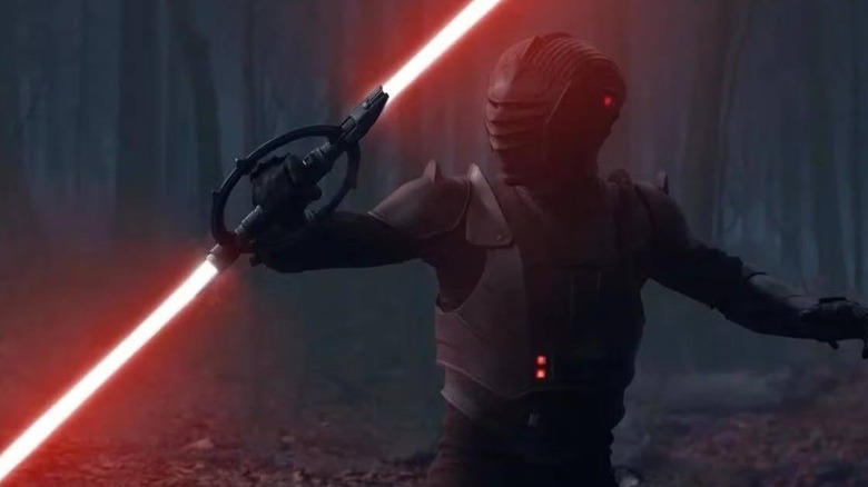 Marrok tenant un sabre laser tournant sur Obi-Wan Kenobi