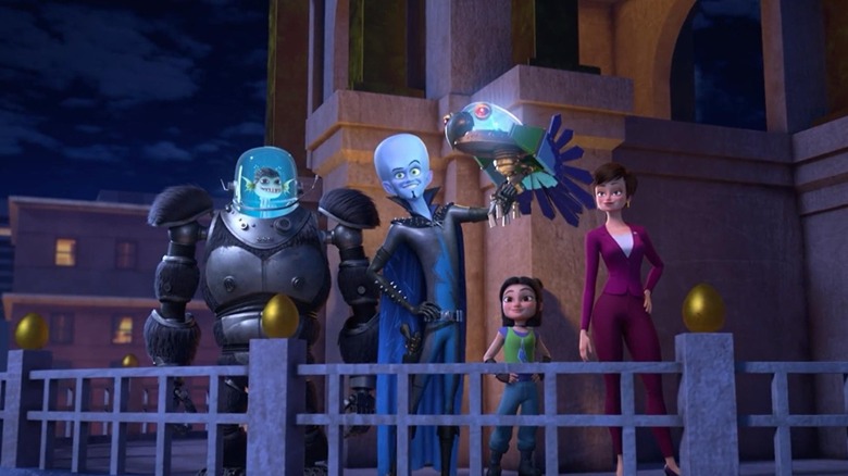 Megamind avec ses nouveaux amis dans Megamind vs. the Doom Syndicate (2024)