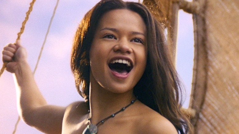 Moana chantant sur son radeau dans Moana (2026)