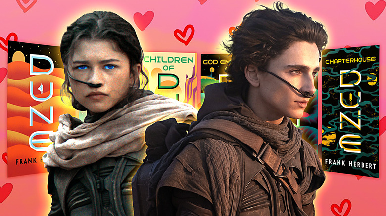 Chani et Paul avec des livres Dune
