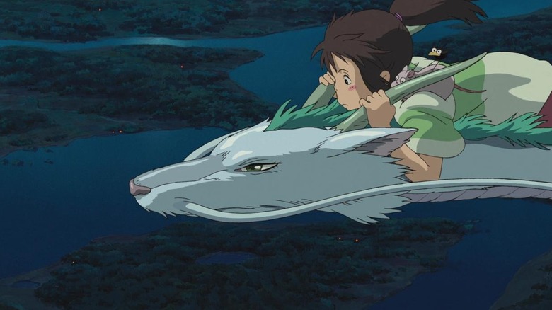 Chihiro Ogino avec Haku dans Le Voyage de Chihiro