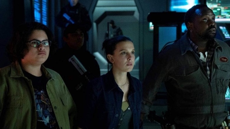 Julian Dennison, Millie Bobby Brown et Brian Tyree Henry dans Godzilla contre Kong