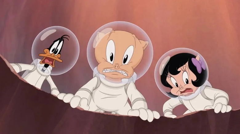 Daffy, Porky et Pétunia en combinaison spatiale dans Le jour où la Terre a explosé (2024)