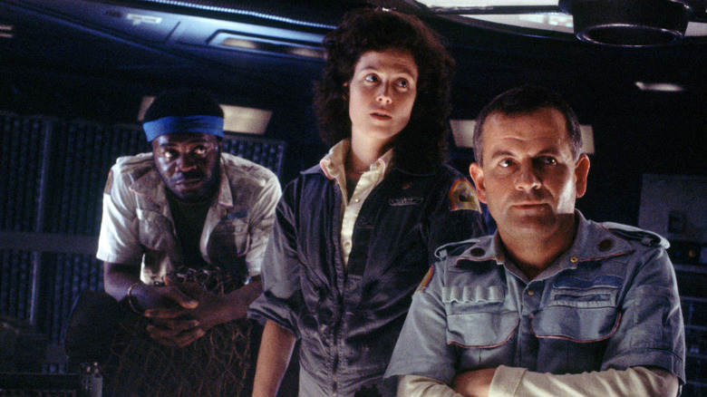 Parker, Ripley et Ash à bord du Nostromo à 