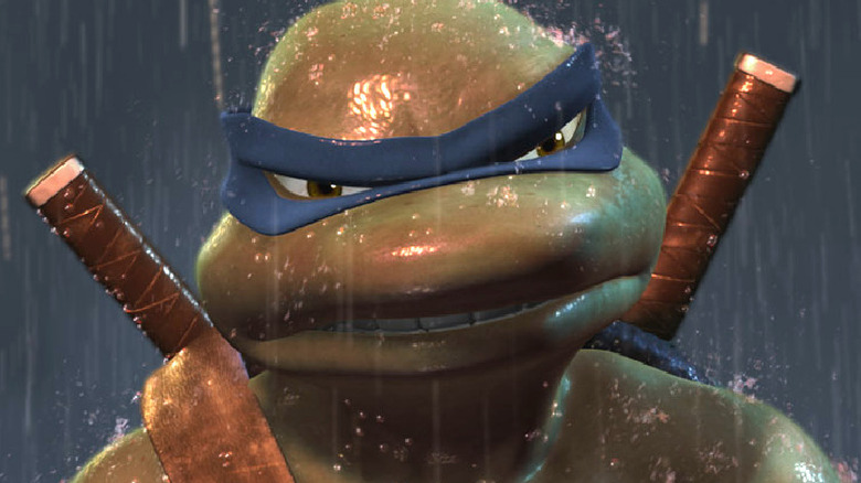 Leonardo se tient sous la pluie