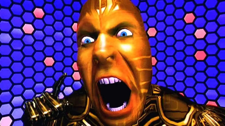 Un homme du cyberespace criant 