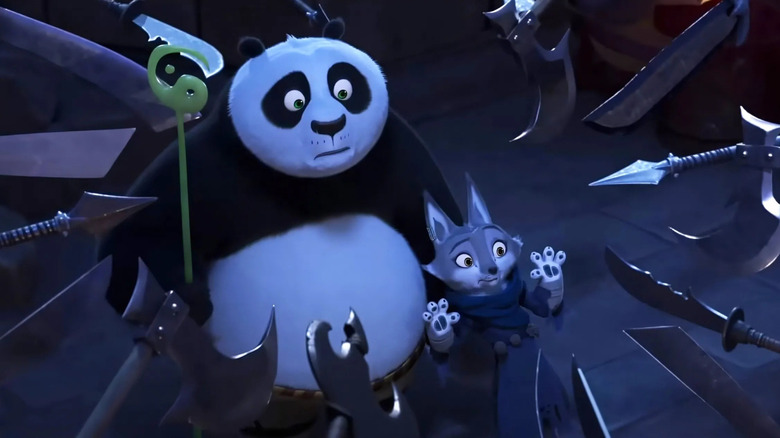 Po et Zhen acculés par des forces adverses dans Kung Fu Panda 4 (2024)