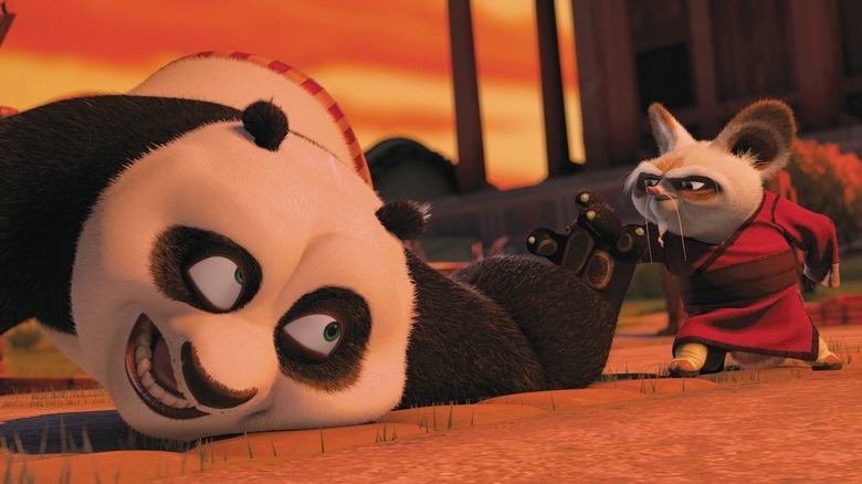 Shifu essayant de briser Po dans Kung Fu Panda (2008)