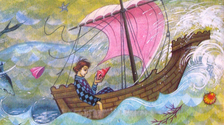 illustré Tom Bombadil sur un bateau