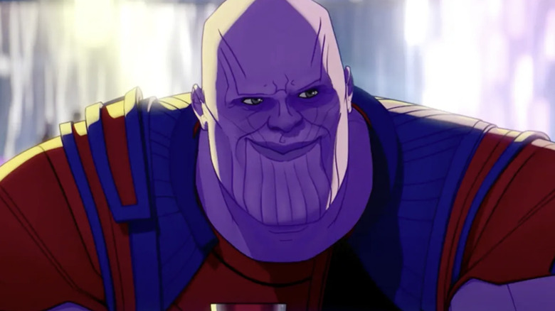 Thanos souriant dans un bar dans Et si...