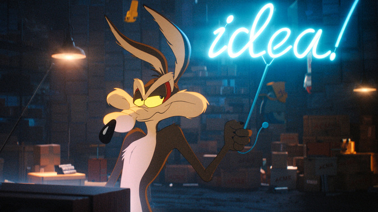 Wile E. Coyote allume une enseigne au néon 