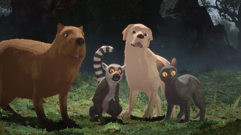 Certains des principaux personnages animaux de Flow (2024)