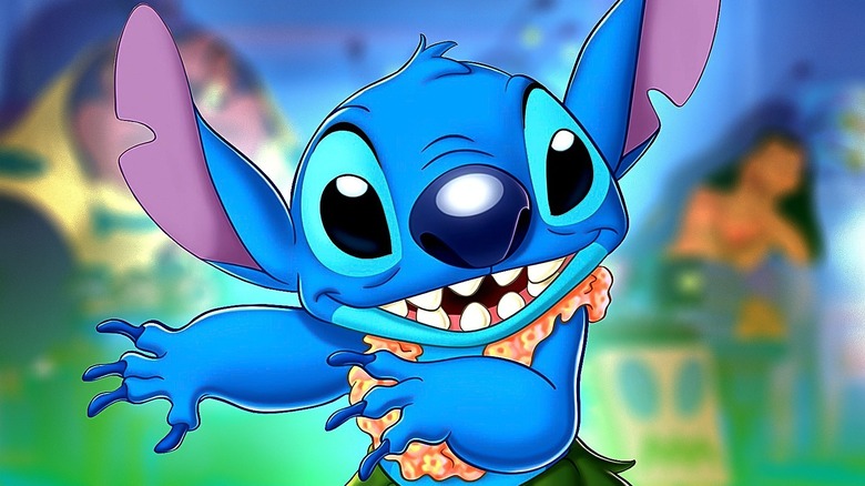 Stitch dansant en tenue de hula