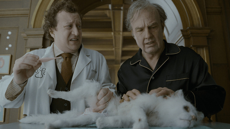 Digger et son vétérinaire personnel s'occupent de la chatte mourante Maggie dans Digger (2026)
